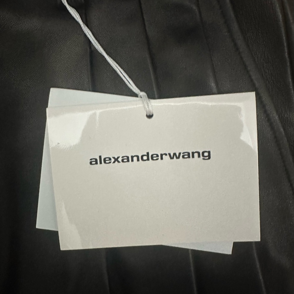 Alexander Wang Leather Wide Leg Embossed Trousers Women Size 0 - Picture 11 of 14